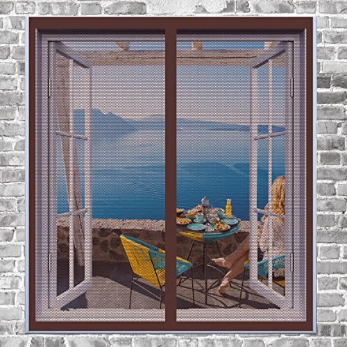 Mückenschutz Mückengitter 50 x 200 cm Fenster Mückengitter In Verschiedenen Größen Auswählbar Magnetvorhang Für Balkontür Terrassentür, Braun