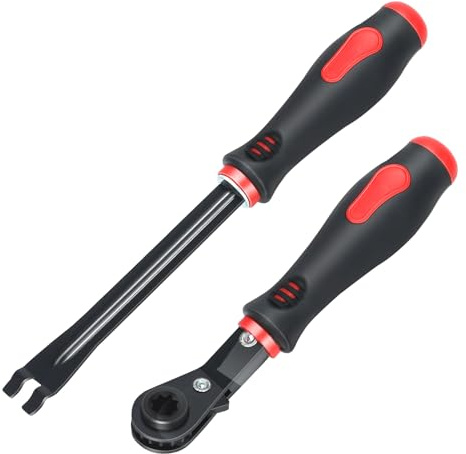 EXJIOTA Automatic Slack Adjuster Tools, 5/16 Brake Adjustment Tool Ratcheting Wrench Air Brake System Adjustment Wrench Tools Set for Semi Truck Big Truck Trailers(2 Pack)