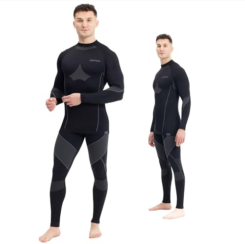Set di Biancheria Intima Termica per Adulti Set di Biancheria Intima Sportiva Invernale Mutande Termiche Traspiranti Calde da Sci Uomo Donna Autunno Inverno Meteor