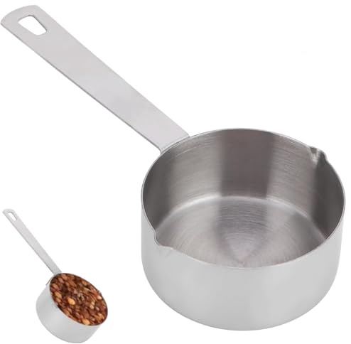 Leopacat Edelstahl KaffeelöFfel Kaffee, Metall-MesslöFfel Mit Skalen Und Aufbewahrungsringen, Ideal Zum Genauen Abmessen Von Nass Trockenfutter MesslöFfel Zwei AusgießöFfnungen KüChenzubehöR