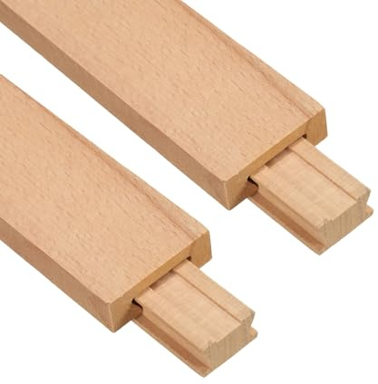 sourcing map 4 Stück Schubladenschienen aus Holz, klassische Holz-Mittelführungsschiene, Holz-Schubladengleiter unten Schienen, Ersatz-Set, 45 cm