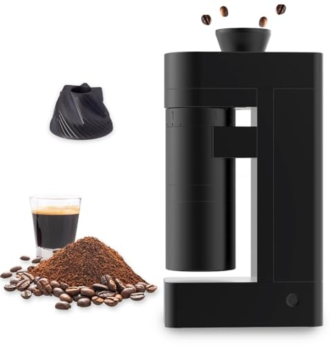 FEMOBOOK-A4 Electric Burr Coffee Grinder, Black | Single Dose Espresso Grinder USB Rechargeable Cordless Burr Grinder with Replaceable Batteries