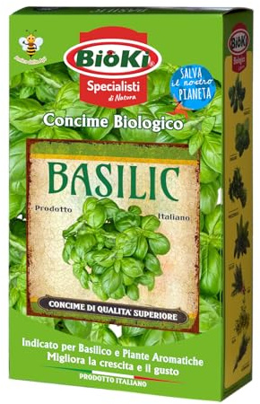 ANTIKA OFFICINA BOTANIKA Concime specifico per Basilico & Aromatiche, Alta Attività e Indicato per Coltivazioni Biologiche, per Foglie e Frutti più Gustosi. Astuccio da 900g