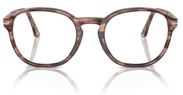 Persol Lunettes de soleil rondes Po3343v, Verres bordeaux rayé/démo, 53 mm