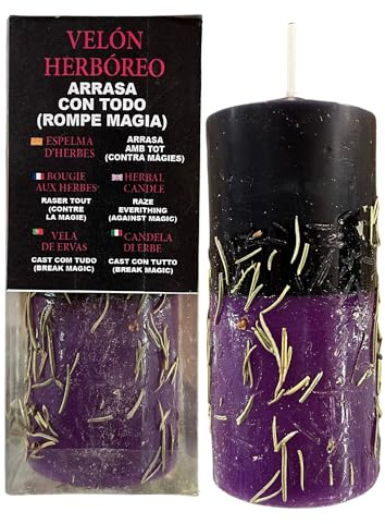 Velón Herbóreo Arrasa con todo para Romper Magia | Vela Especial con Hierbas Potenciadoras para Acabar con Mal de Ojo, Trabajos de Magia Negra, Maldiciones...