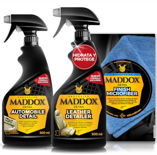 Maddox Detail - Kit Premium de Cuidado Interior para Vehículos | Leather Detailer, Finish Microfiber y Automobile Detail | Elección Ideal para Amantes del Detailing