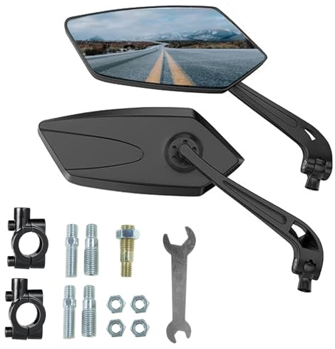 1 Pair Bike Mirrors, Motorcycle Cycling Rearview Mirror, 360 Degree Rotatable Adjustable Wide Angle Safe HD Glass Bicycle Handlebar Mirror Universal for Scooter MTB Road Bike E-Bike Motorcycle, etc
