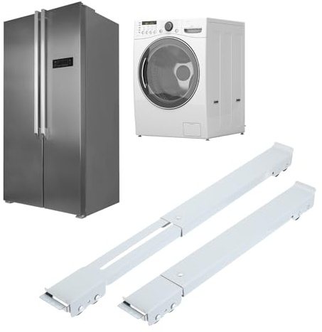 PATIKIL Rulli Elettrodomestici, 2pz Sliders Elettrodomestici Estendibili 24 Ruote, Sposta Facilmente Lavatrici, Asciugatrici, Forni, Frigoriferi, Elettrodomestici Cucina e Mobili, Bianco