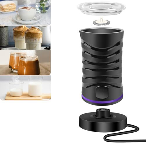 Mousseur à lait et cuiseur vapeur, mousseur à lait électrique pour faire mousser et chauffer le lait, 430 ml, mousseur à lait instantané pour latte, chocolat chaud, café