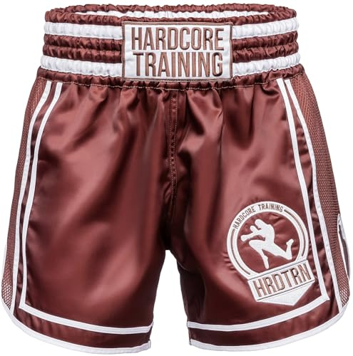 Hardcore Training Muay Thai Pantaloncini Uomo Boxing Shorts Nero Bianco Rosso Blu Camo Kickboxing Boxe Combattimento MMA Sparring