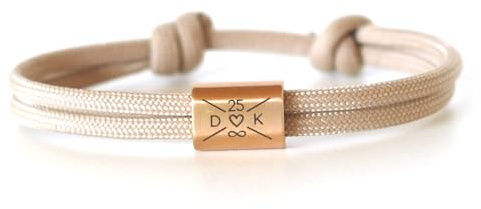 myGreta Edelstahl Charm Armband aus Segeltau – Individuell gravierbar mit Initialen – Wasserfest & größenverstellbar – Geschenkidee für Damen und Herren
