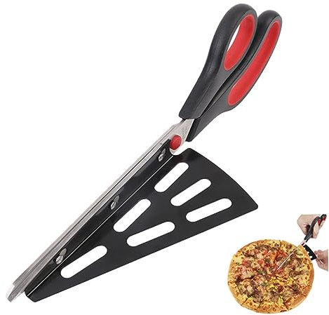 PRETYZOOM Forbici Taglia Pizza Rosse Multifunzionali Con Spatola Staccabile Per Tagliare La Pizza