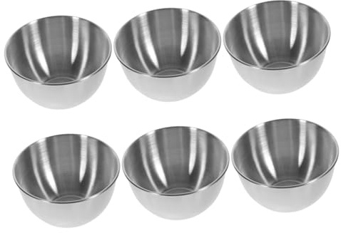 IMIKEYA 1 Juego Platillo De Acero Inoxidable Pequeños Recipientes De Condimentos Tazas De Inmersión Contenedores De Aderezo Envases De Aderezo Para Ensaladas Cajas De Condimentos 6 Piezas