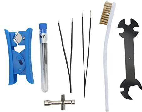 Tyenaza 7-teiliges 3D-Drucker-Düsen-Reinigungsset, 3D-Drucker-Düsenreiniger, Pinzette, Bürstenschlüssel, Reinigungswerkzeug-Set für 3D-Drucker-Zubehör