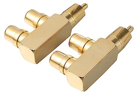 FELTECHELECTR 2pcs Audio Headphone Splitters Way Splitter Plug Pure Copper Plated Processing Right Angle Sound