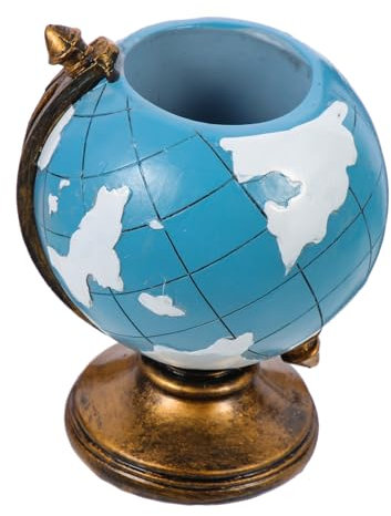 NUOBESTY Pot à Stylos Forme De Globe Vintage Conteneur De Papeterie Décoratif Pour Bureau Et Table Pot à Stylos Pratique Pour Garçon Fille Et Étudiants