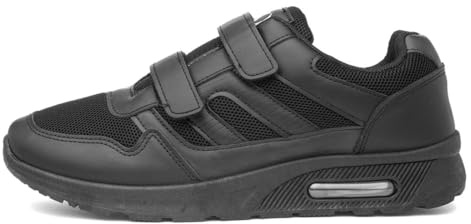 XL Mens Black Easy Fasten Trainer - Size 7 UK - Black