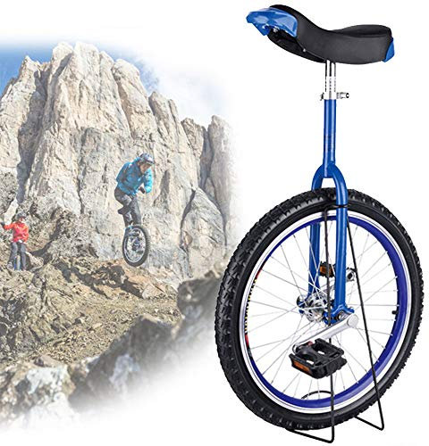 VDLLQYN, 24/20/18/16 Zoll Einrad, Einrad mit rutschfesten Rädern, Bergreifen, Reiten, Selbstausgleichsübung, Balance-Bike-Reiten, Outdoor-Sport, Fitness-Übung,Einrad(Blue,18inches)