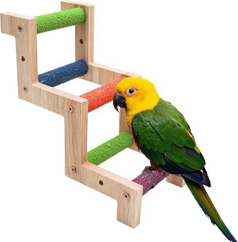 Ponte a scaletta per uccelli, giocattolo in legno per pappagalli, supporto per uccelli, accessori per gabbia per piccoli animali, pappagalli, criceti, ratti, scoiattoli, alianti di zucchero