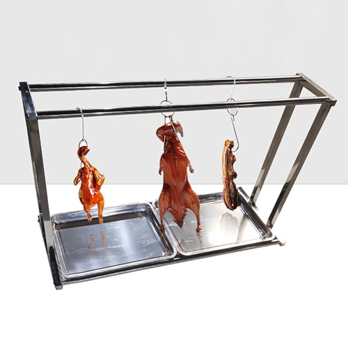 Grill Barbecue Rack System di scaffali per Carne appesi per impieghi gravosi, espositore per Pollo e Anatra per Celle frigorifere/supermercati/ristoranti(H - 80cm(31 1/2),L - 105cm(41 3/10))
