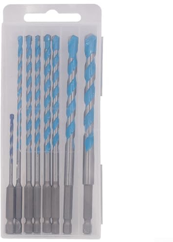 YobiLife Juego de 8 brocas largas para hormigón, punta de carburo hexagonal de 6 mm, compatible con taladros eléctricos para perforación de impacto o rotación en madera de ladrillo