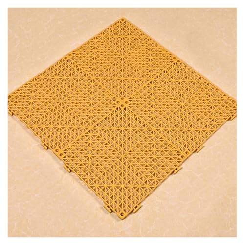 Dalle Sol Emboîtable Drainage Très Résistant Caillebotis Exterieur Grilé Plastique Antidérapant Douches Salle Sport(Yellow,5 pieces)