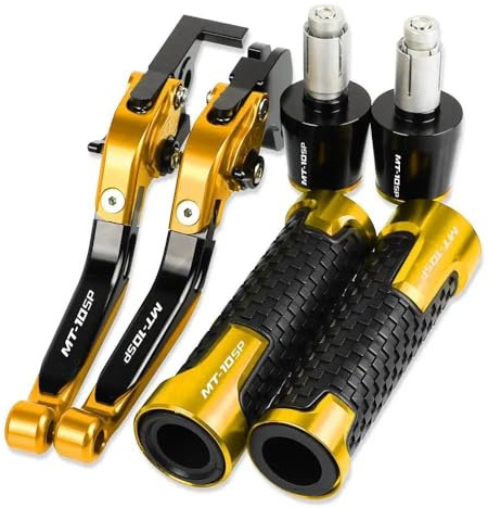 Puños Antideslizantes para Manillar de manetas Freno y Embrague Motocicleta para Yamaha MT10 SP 2016-2021(Gold1)