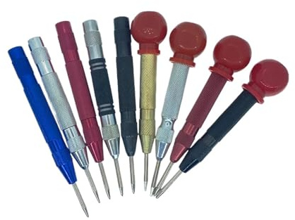Puntatore automatico regolabile, Punzone centrale automatico multicolore 12 mm x 130-154 mm(Blue)
