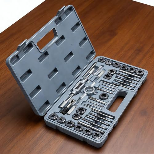 MENDUNER Kit di Attrezzi per la Riparazione del Filo da 34 Pezzi | Set di Maschi e Filiere Metrici M3-M12 con Chiavi e Manometro