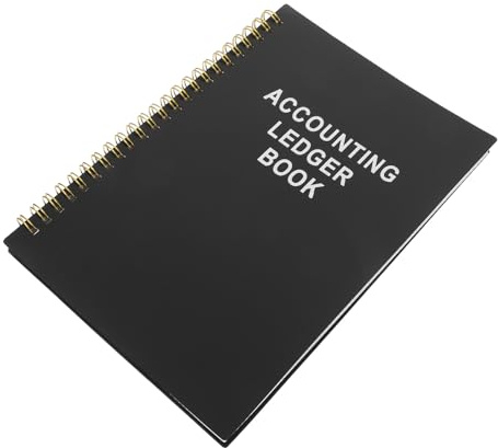 WRITWAA Buchhaltungsbuch Einnahmen und Ausgabenverfolgung 8,5 X 6 Zoll Schwarz Kassenbuch für Haushaltsbudget und Kleinunternehmen Finanzjournal mit Übersichtlichen Kontoübersichten
