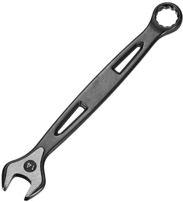 QUARKZMAN Llave Combinada 14mm Métrica Extra Larga De 12 Puntas Con Extremo De Caja Y Abierto De Acero Al Carbono Doble Extremo Grado Industrial Para Automóvil Muebles Maquinaria Negro