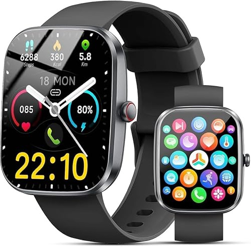 Nuovo Smartwatch Uomo Donna, 100+ Sportive Fitness Tracker con Sonno Contapassi Cardiofrequenzimetro, 1.91 Smartwatch con Effettua/Risposta Chiamate, Impermeabil IP68 Smart Watch per Android/iOS