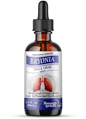 Heavenly Herbals, Inc. Cough, Sore Throat, Nasal/Chest Congestion & Flu Relief with Bryonia Drops, 2.0 Fl oz (Alcohol Free)