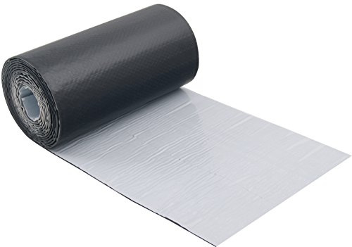 Parotec EPDM Wandanschlussband mit Aluminium Streckgitter (Graphit) | Kaminanschlussband, armiertes EPDM, vollflächiger Butylkleber, UV-beständig, wetterfest