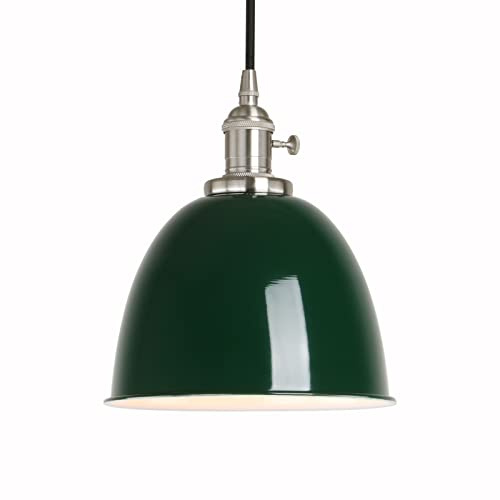 Phansthy Pendelleuchte Hängelampe Esstisch Vintage Dunkelgrün Industrial Metall Lampenschirm Hängeleuchte, Küchenlampen Hängend Vintage, Hängelampe Esstisch, Pendellampe im Landstil (Dunkelgrün)