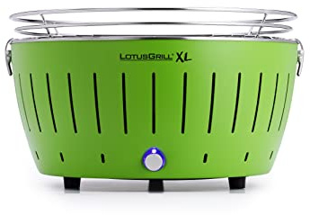 LotusGrill XL LG G435 U GR Barbecue con batterie e cavo di alimentazione USB, 43,5 x 25,7 cm, Verde