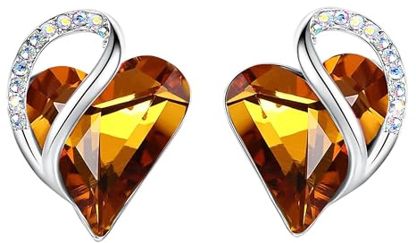 Leafael Mors dag Örhängen Dam Infinity Love Hjärta med Födelsestens Kristaller Allergivänliga Smycken Silver med Presentask