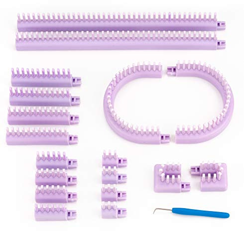 Authentic Knitting Board Telaio Multi-Maglia Regolabile, Parti a Scatto, Calibro Piccolo e Grande