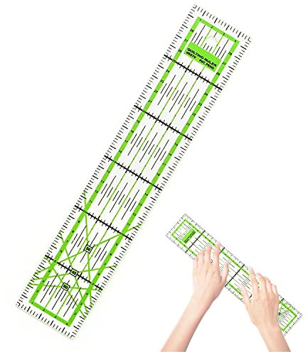 XPOOS 30 x 5 cm Messlineal aus Acryl, Patchwork-Lineal mit Gitterlinie für Nähen und Handwerk, Lineal zum Nähen, transparentes Acryl