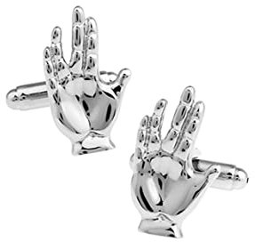 Aotiwe Mens Cufflinks 2022, Cufflinks for Boys Hand Silver Copper for Business Father's Day Dad Husband Present