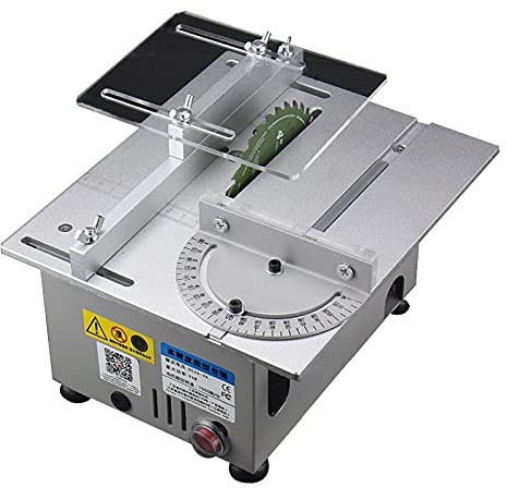 Sega circolare da tavolo T6 96 W Mini da tavolo di precisione elettrica da tavolo lama per sega fai da te per la lavorazione del legno, taglio fatto a mano, leggera e facile da trasportare