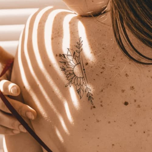 Inkster Tattoo Sonnenblumentraum | vegane& wasserfeste Temporäre Tattoos für Erwachsene EU Kosmetikzertifizierte Farbe revolutionäres 2 Wochen Tattoo | Premium Klebetattoos & Fake Tattoo