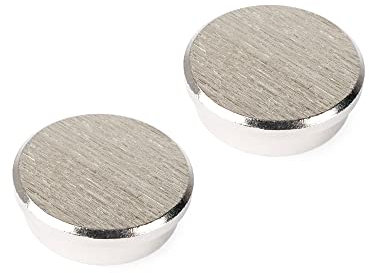 silwy Magnet-Pins SMART - 2 runde, Starke Neodym Magnetpins (N52) mit 3,7 kg Haftkraft, magnetische Pins für Kühlschränke, Whiteboards, gegeignet fürs Büro, zu Hause, im Camper und auf dem Boot