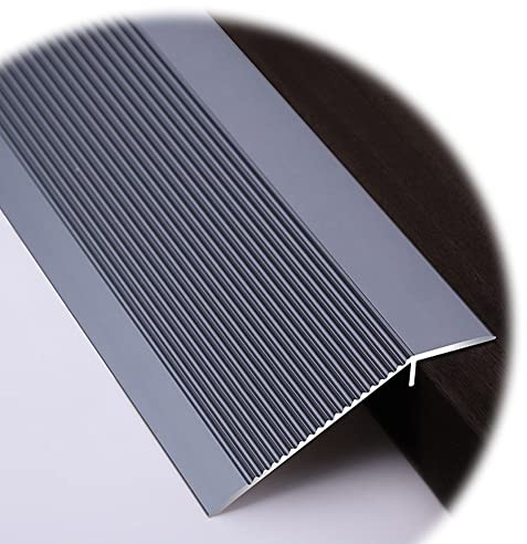 MKEING Aluminium Boden Übergangsleiste 100mm Übergangsprofil Türschwelle Übergangsschiene Teppichkantenleiste Höhenausgleich 10-40mm (Color : Gray)