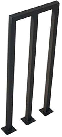 Corrimano per scale a forma di M - Kit completo, parapetto a tubo quadrato in ferro battuto nero, staffe per ringhiere per scale per interni all'aperto, supporto per portico della coperta, corrimano (