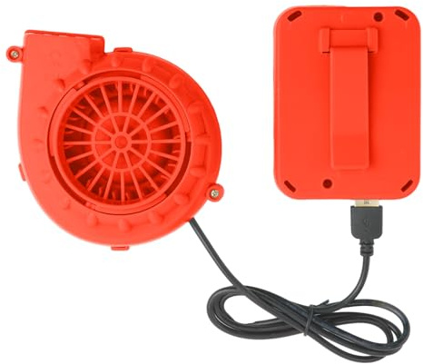 XIHIRCD Ventilateur Costume Gonflable, Portable Mini Ventilateur avec Prise USB et Boîtier de Batterie, Ventilateur Gonflable (Orange)