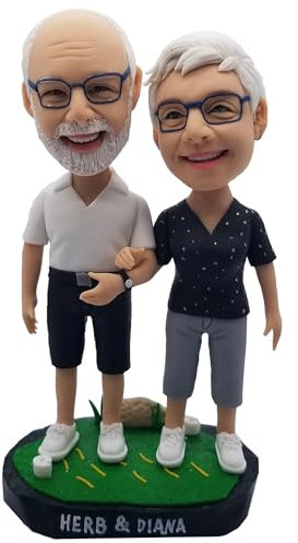 mydedor Wackelkopf, Opa und Oma, personalisierbar, vollständig maßgeschneidert, Wackelkopf-Figuren für Freunde, Paare, Familie, basierend auf Ihren Fotos