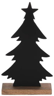 EGLO LIVING Deko Baum Baliguian, Weihnachtsdeko Wohnzimmer | Tischdeko Weihnachten aus Holz in Natur und Metall in Schwarz, Adventsdeko Fensterbank, 27 x 15 cm