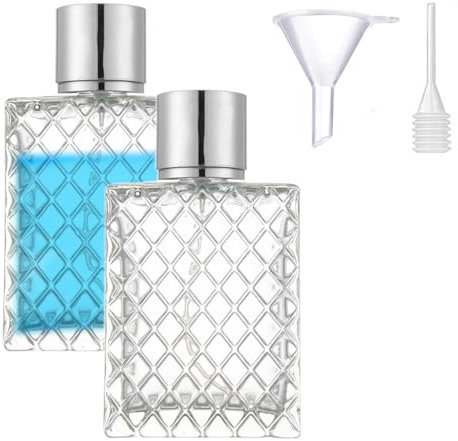 Atomizzatore di Profumo, 2 Pezzi Vuoti Bottiglie Spray Ricaricabili Con Imbuto e Contagocce - Boccetta di Vetro Cosmetico per Nebbia Fine - Regalo per Casa e Viaggio