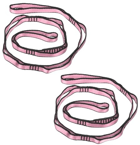 PATIKIL 2er Pack Daisy Chain Straps Klettergurt Nylon Kette Schlinge Pink | Starke, Verstellbare, Mit 8 Schlaufen, Für Aerial Yoga Hängematte Schaukel